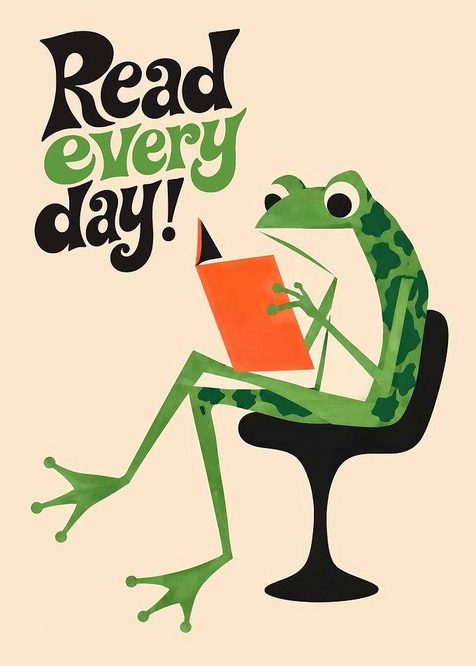 Read Every Day Frog Poster