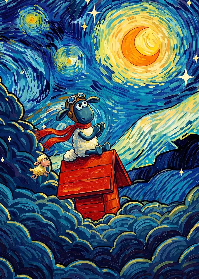 Shaun the Sheep Starry Night Parody
