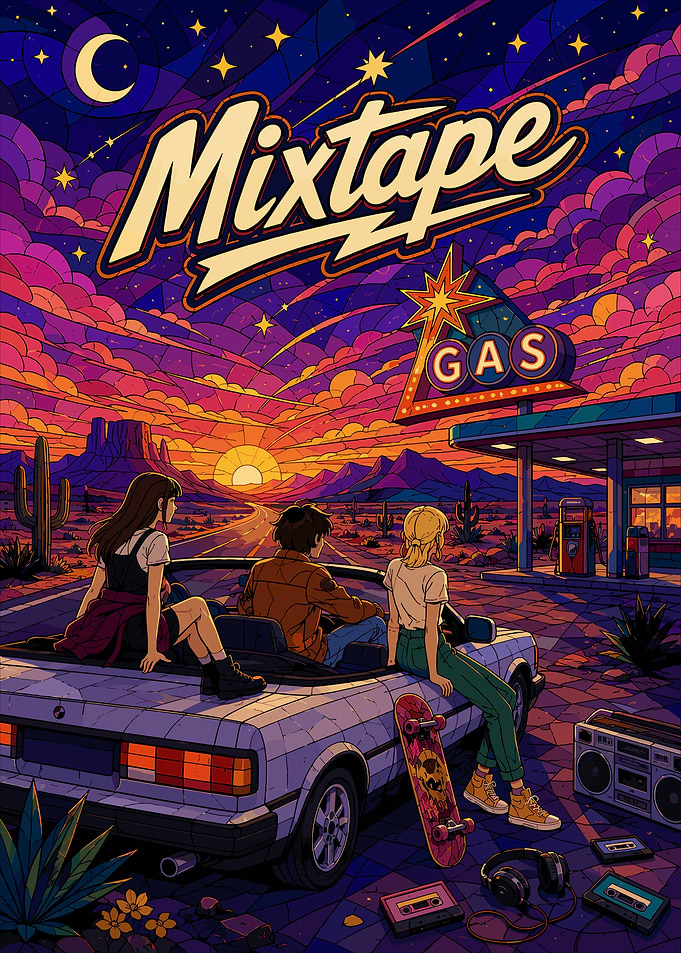 Retro Mixtape Desert Road Trip