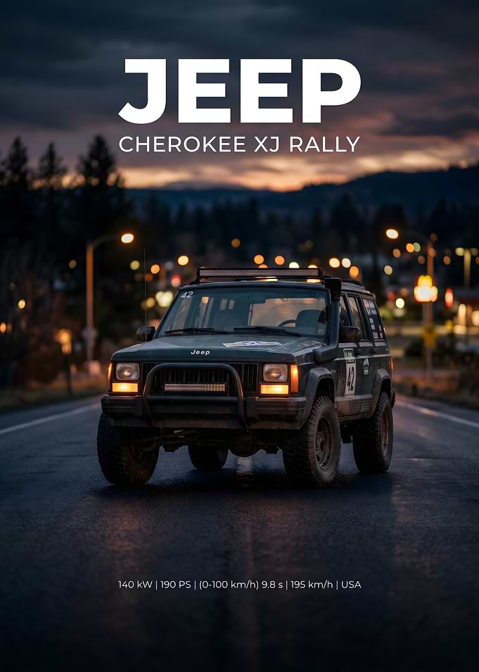 Jeep Cherokee XJ Rally Poster