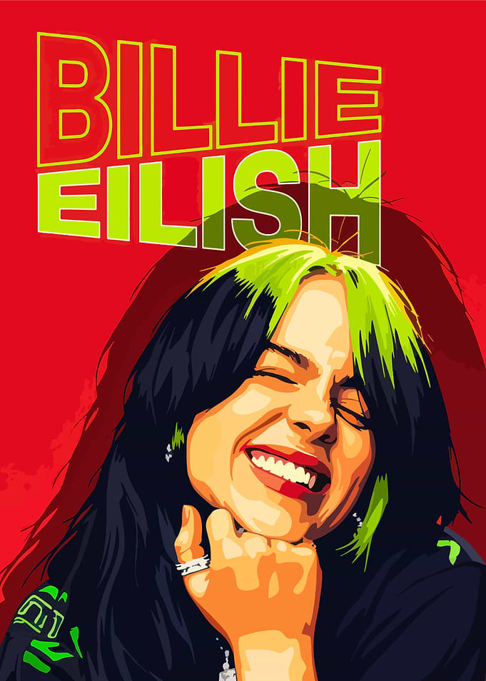 Billie Eilish Pop Art Portrait