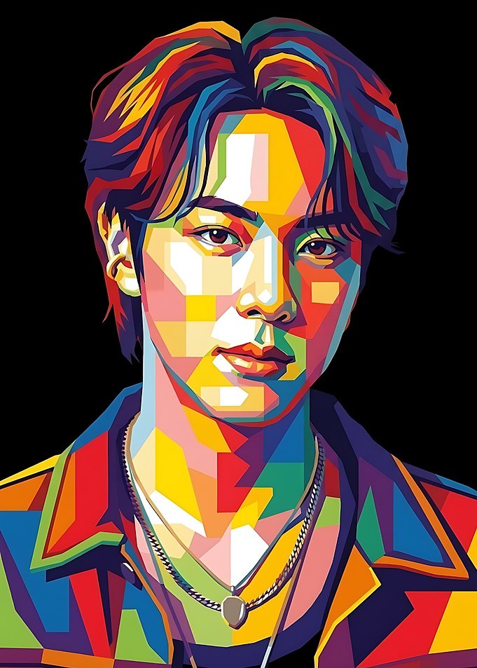 Jin BTS WPAP Pop Art Portrait