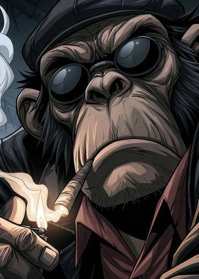 Cool Chimpanzee Smoking a Cigar