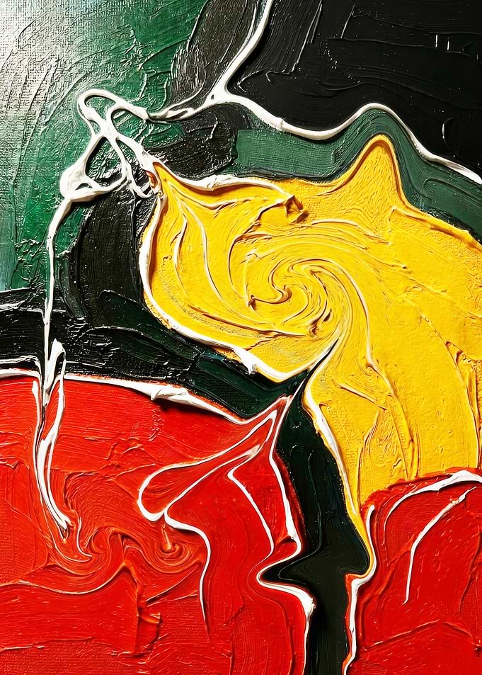 Abstract Impasto Oil Painting