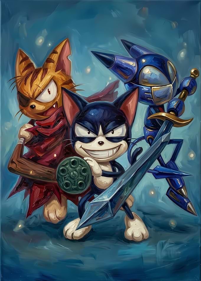 Cyborg Kuro Cat Warriors Trio