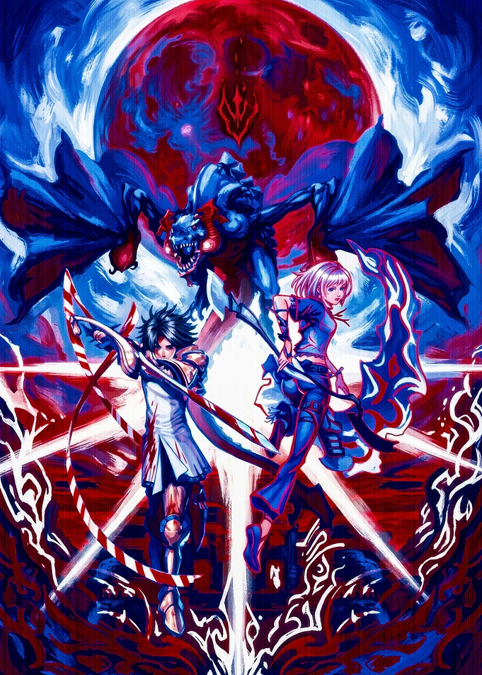 Anime Warriors and Dragon Fantasy Art