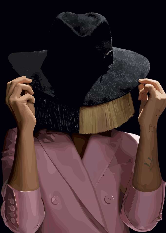 Sia Portrait with Iconic Wig