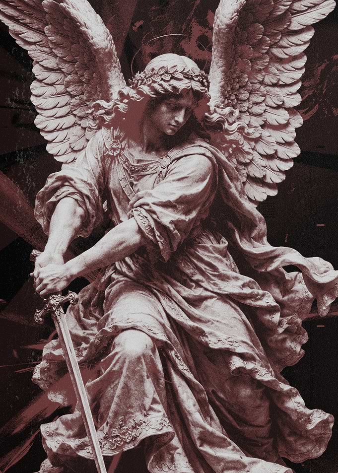 Warrior Angel with Sword Statue