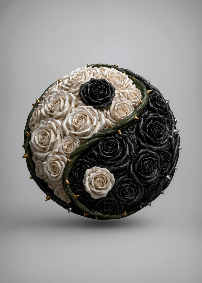 Yin Yang Rose Sphere