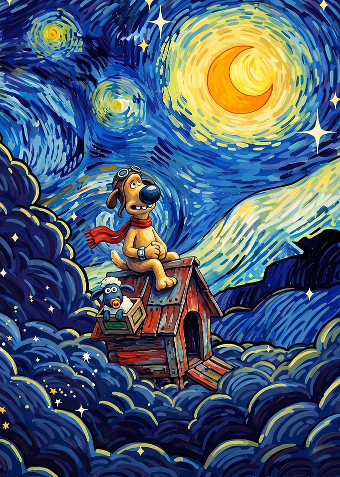 Wallace and Gromit Starry Night