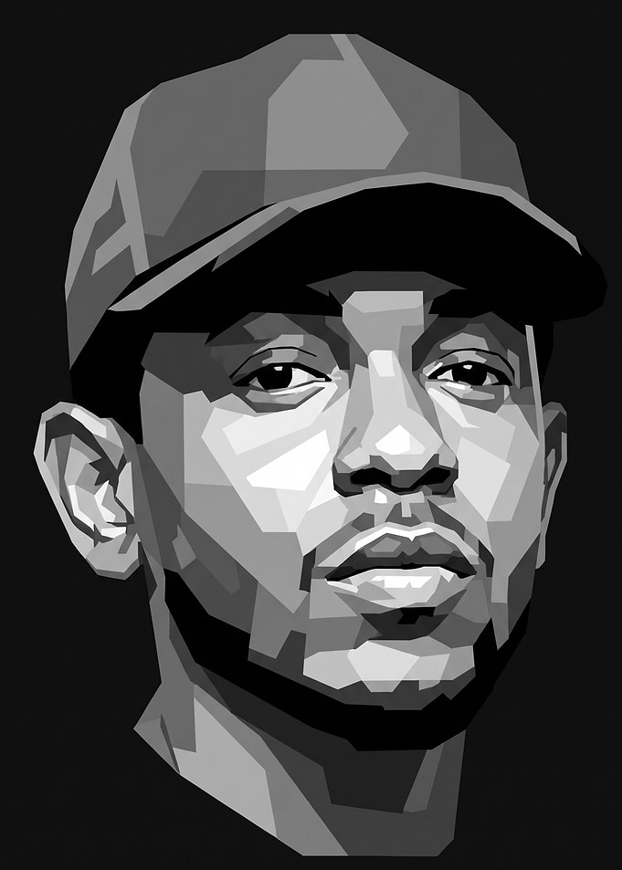 Kendrick Lamar Low Poly Portrait