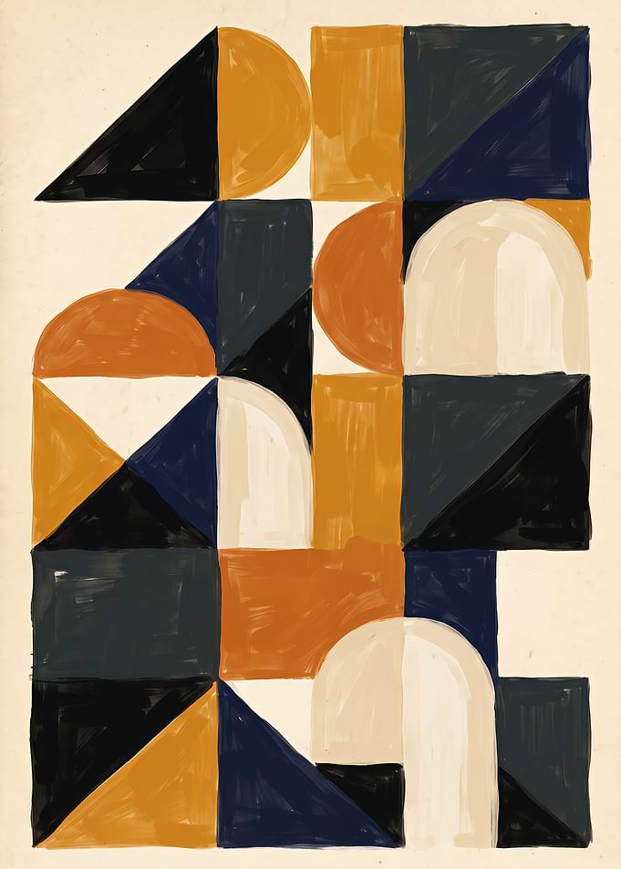 Geometric Abstract Mid-Century Modern Art