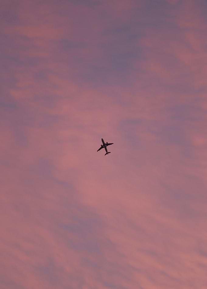 Airbus A321 On A Pink Sunset