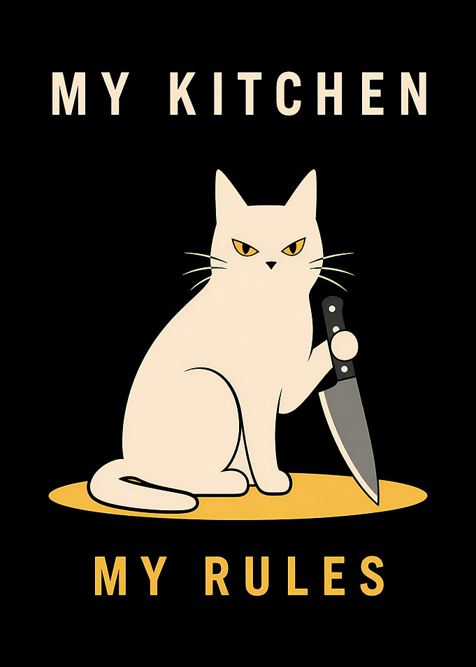 My Kitchen My Rules Cat Poster