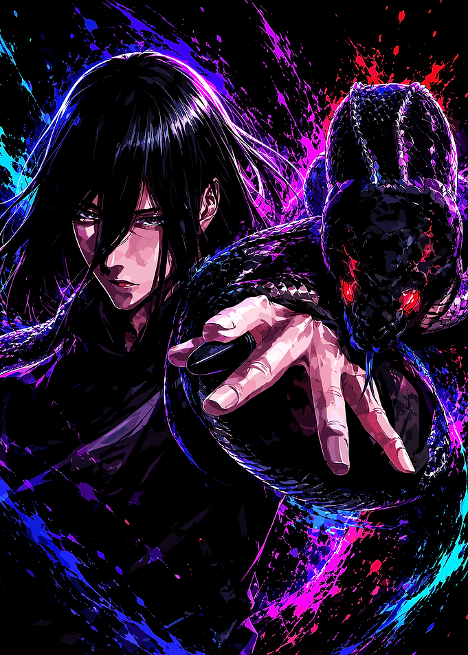 Anime Character with Dark Serpent