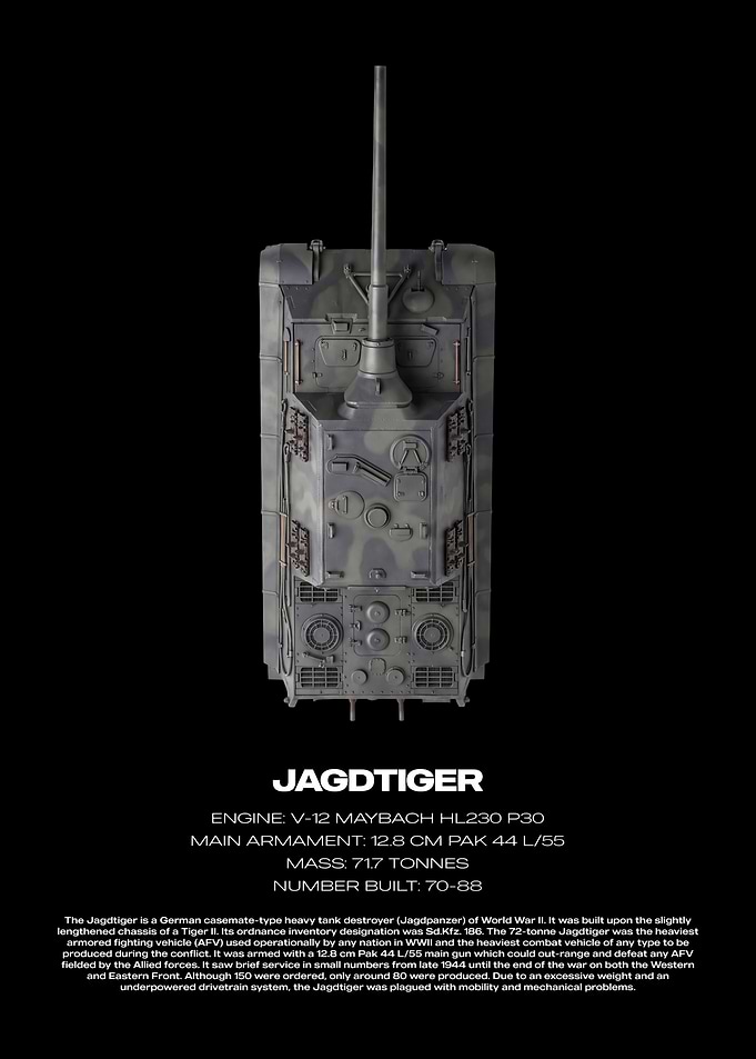 Jagdtiger German Tank Destroyer Technical Poster