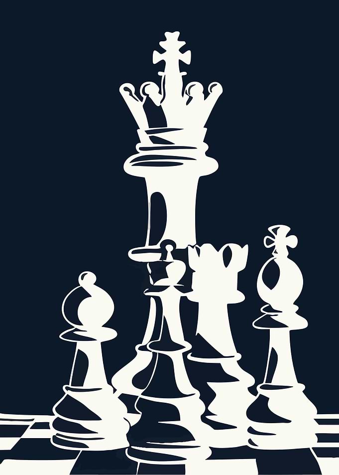 Minimalist Chess Pieces Illustration
