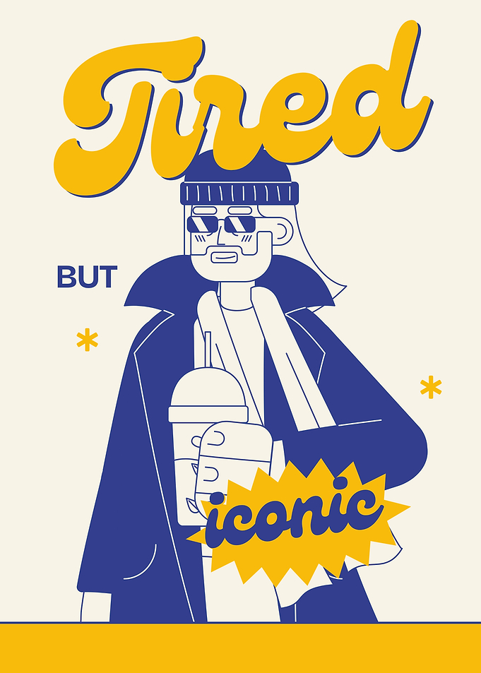 Tired But Iconic Minimalist Illustration
