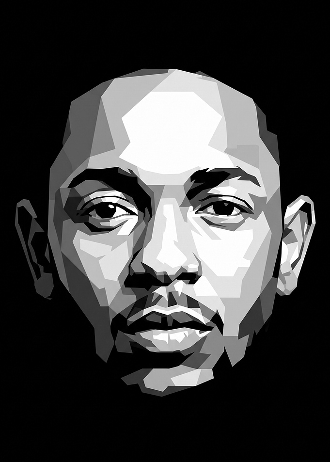 Kendrick Lamar Low Poly Portrait