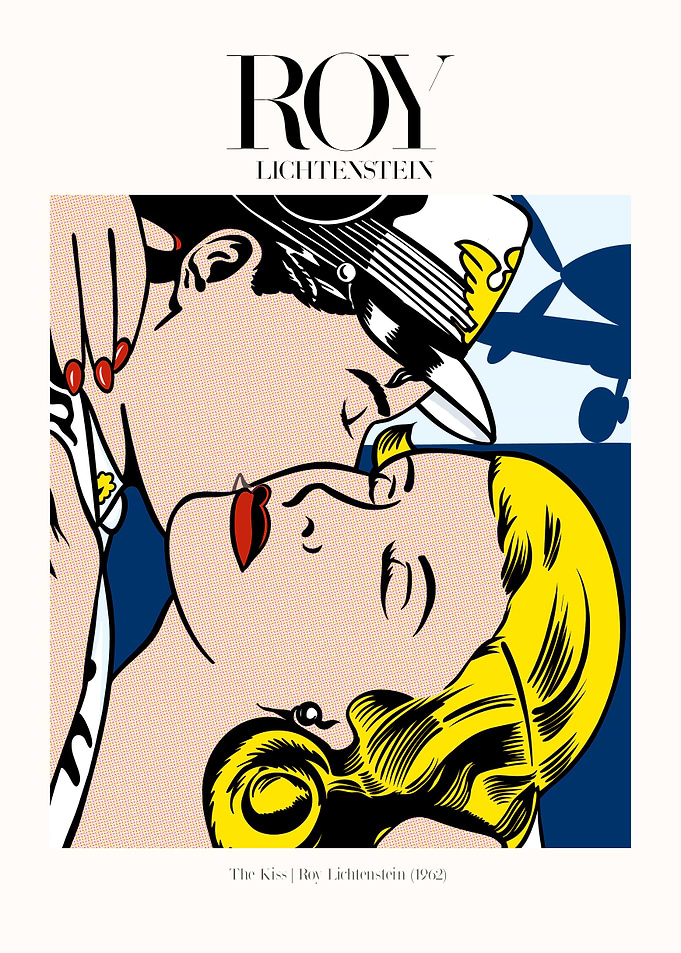 Roy Lichtenstein | The Kiss 1962 Poster