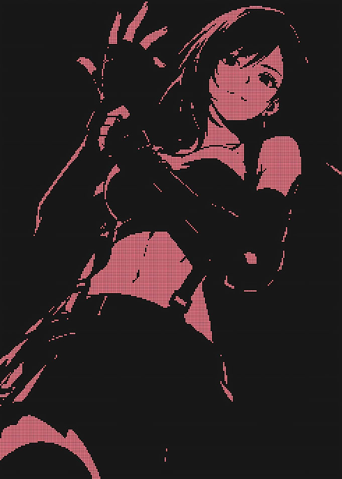 Tifa Lockhart Pixel Art Portrait