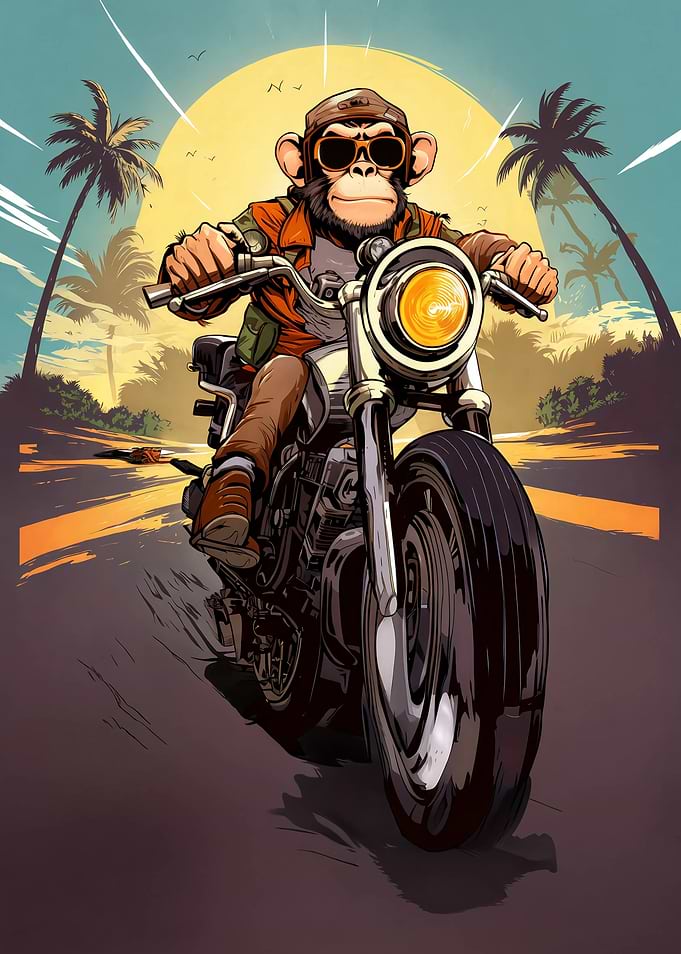 Cool Monkey Biker