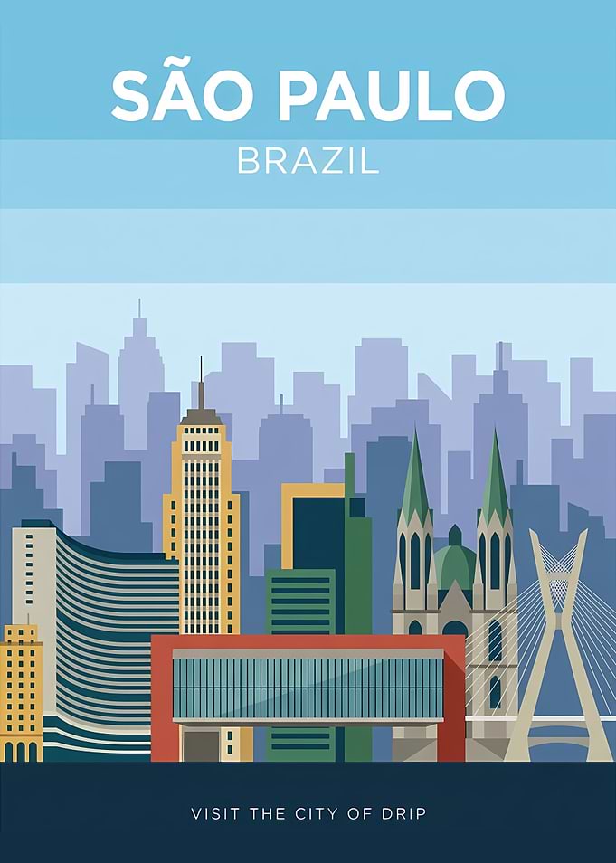 São Paulo Brazil Travel Poster