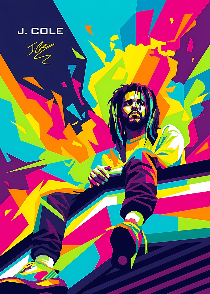 J. Cole Pop Art Portrait