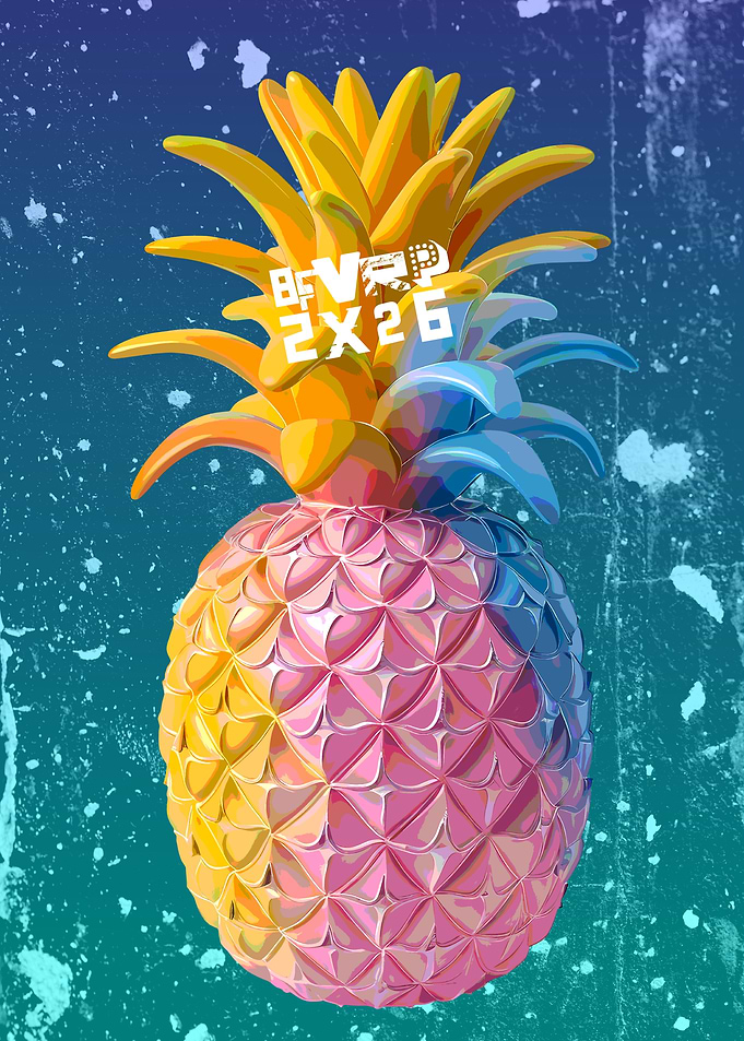 Colorful Pop Art Pineapple Graphic