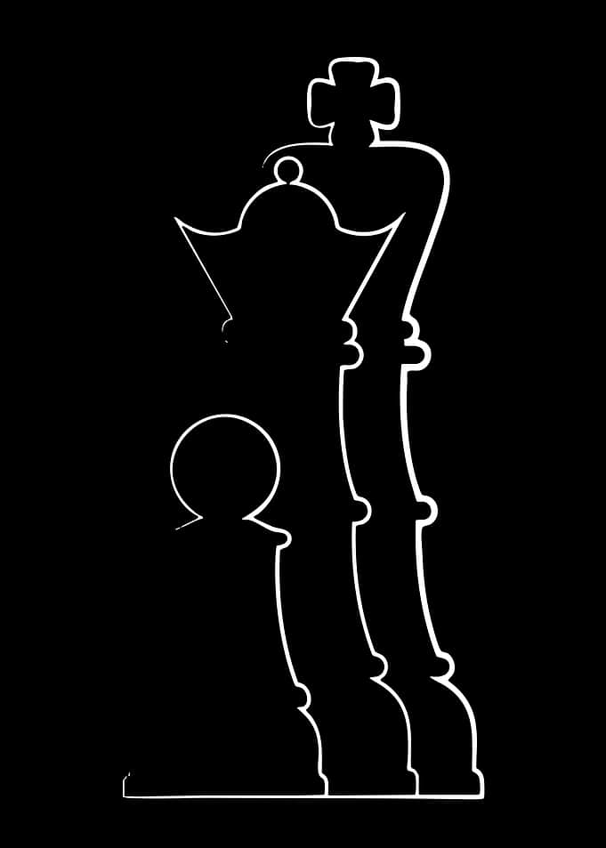 Minimalist Chess Piece Outlines