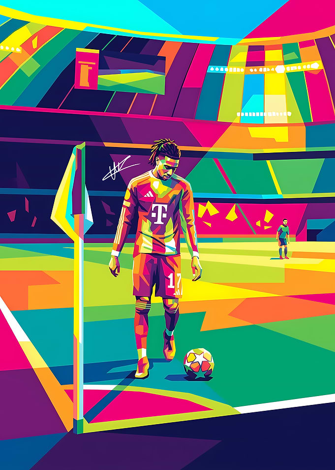 Michael Olise Pop Art Soccer Poster