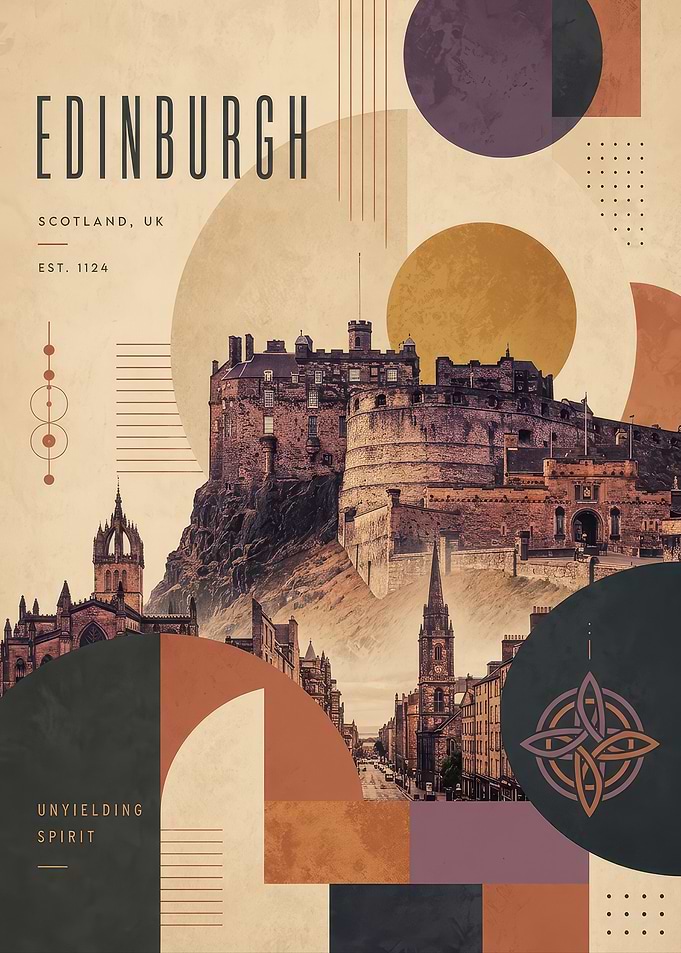 Edinburgh Scotland Travel Poster