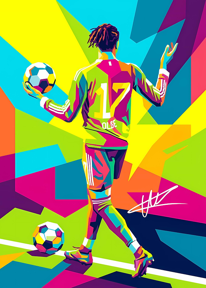 Michael Olise Pop Art Soccer Poster