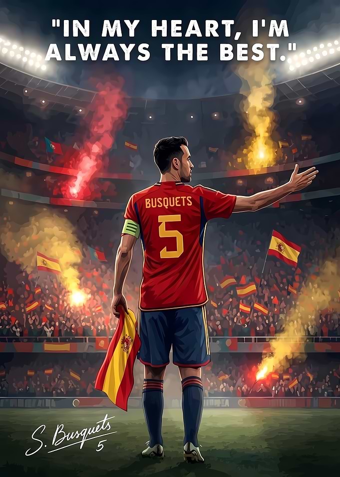 Sergio Busquets Spain Soccer Poster