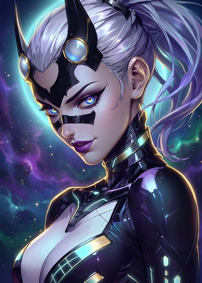 Cybernetic Anime Warrior Portrait