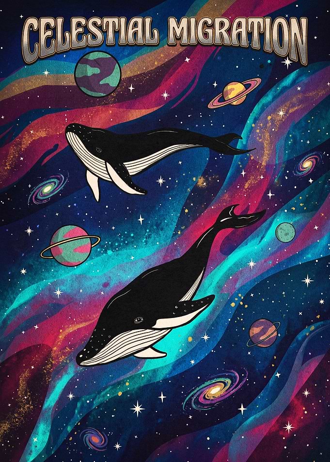 Celestial Migration Space Whale Art
