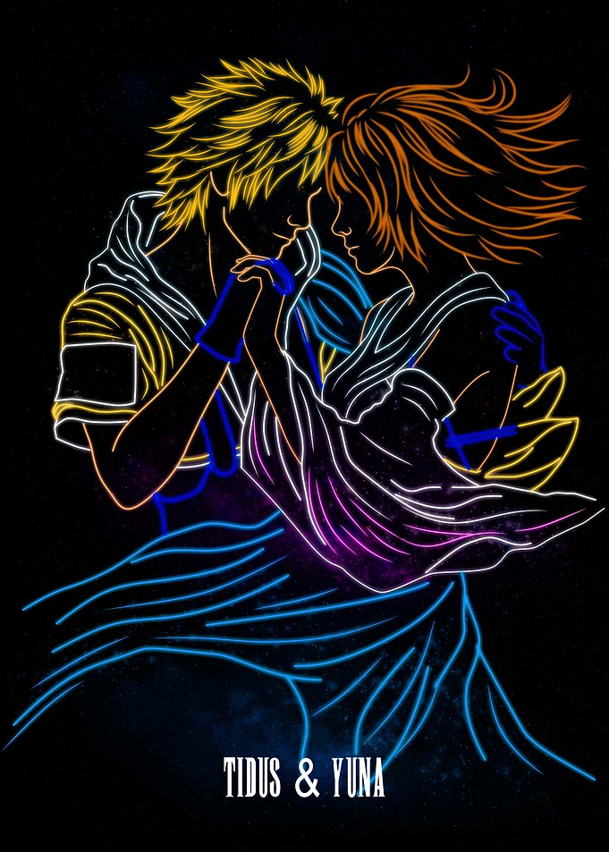 Tidus and Yuna Neon Art