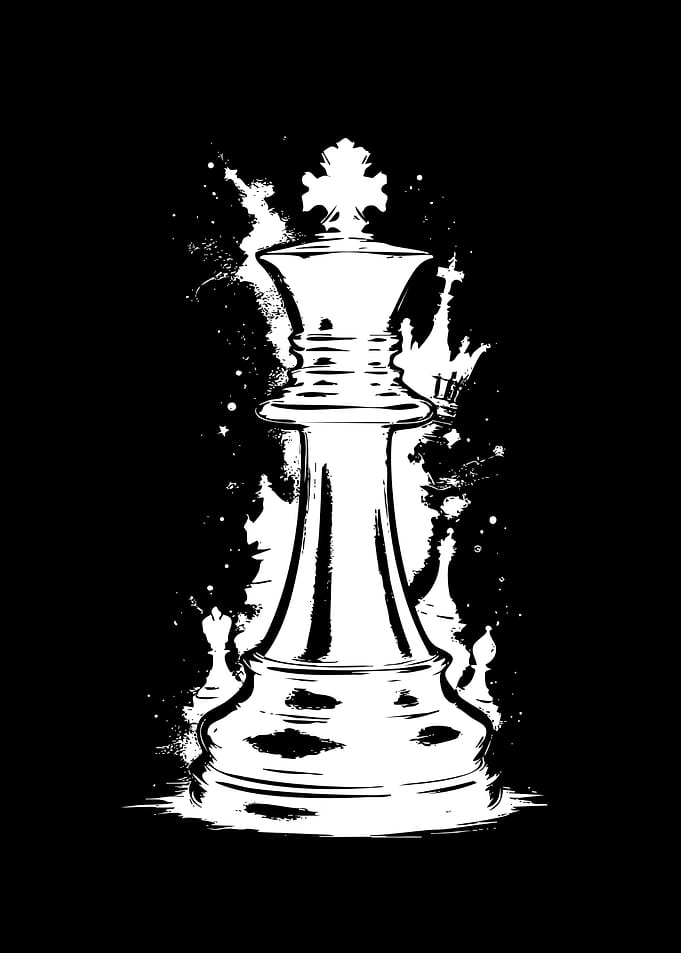 Abstract Chess King Silhouette
