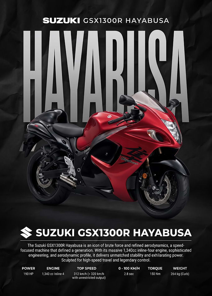 sleek Suzuki Hayabusa Motorcycle Poster