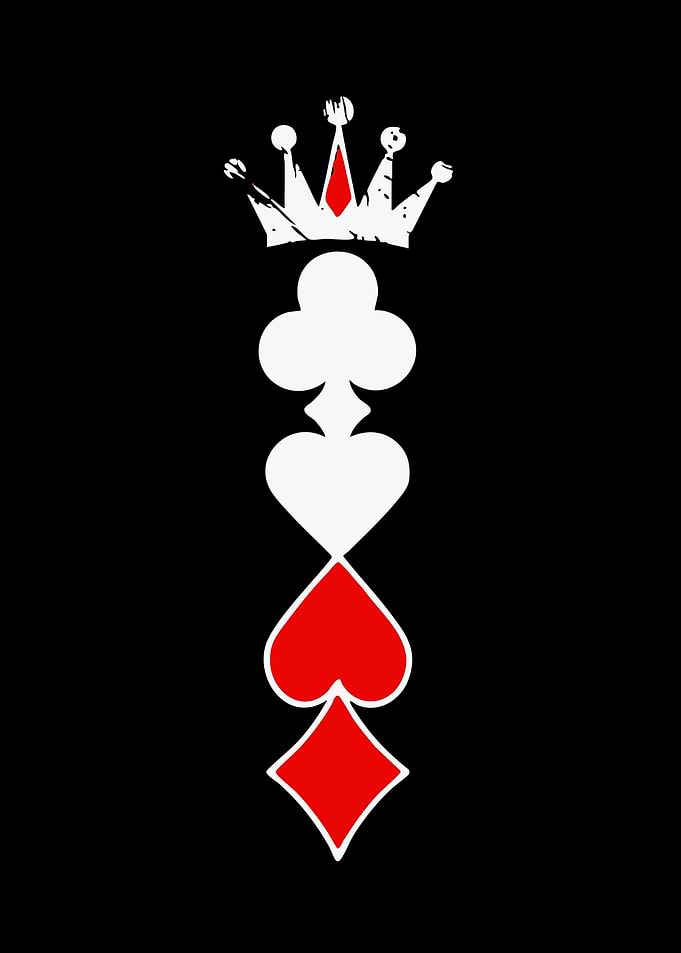 Playing Card Suits Crown Design