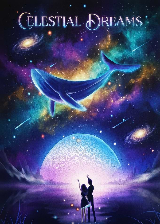 Celestial Dreams Cosmic Whale Fantasy Art