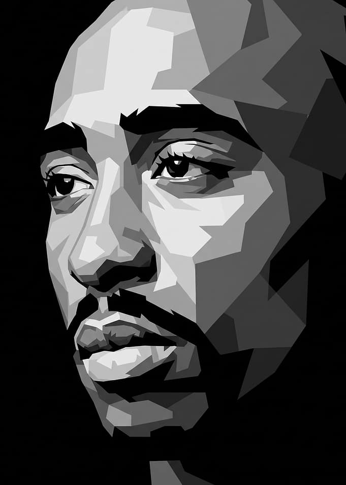 Tupac Shakur Geometric Portrait