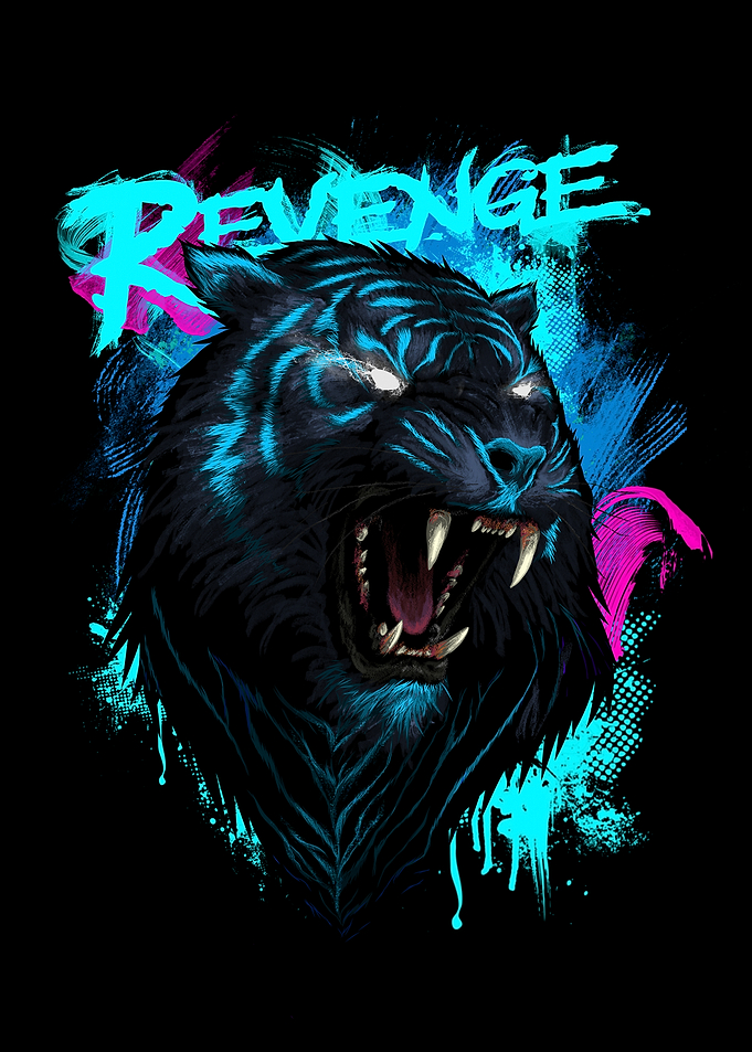 Neon Revenge Tiger Graphic