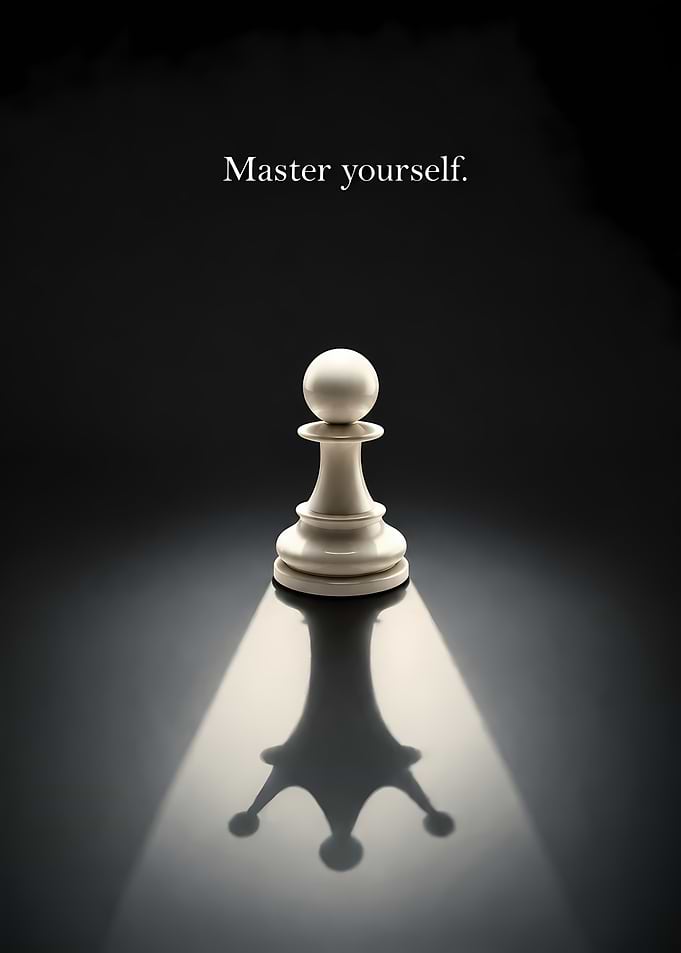 Master Yourself Chess Pawn Poster