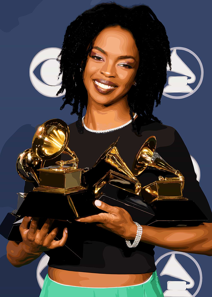 Lauryn Hill Holding Grammy Awards