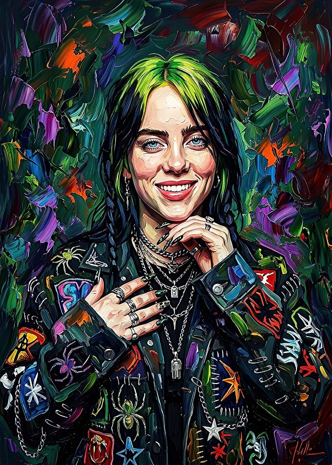 Billie Eilish Oil Painting Portrait