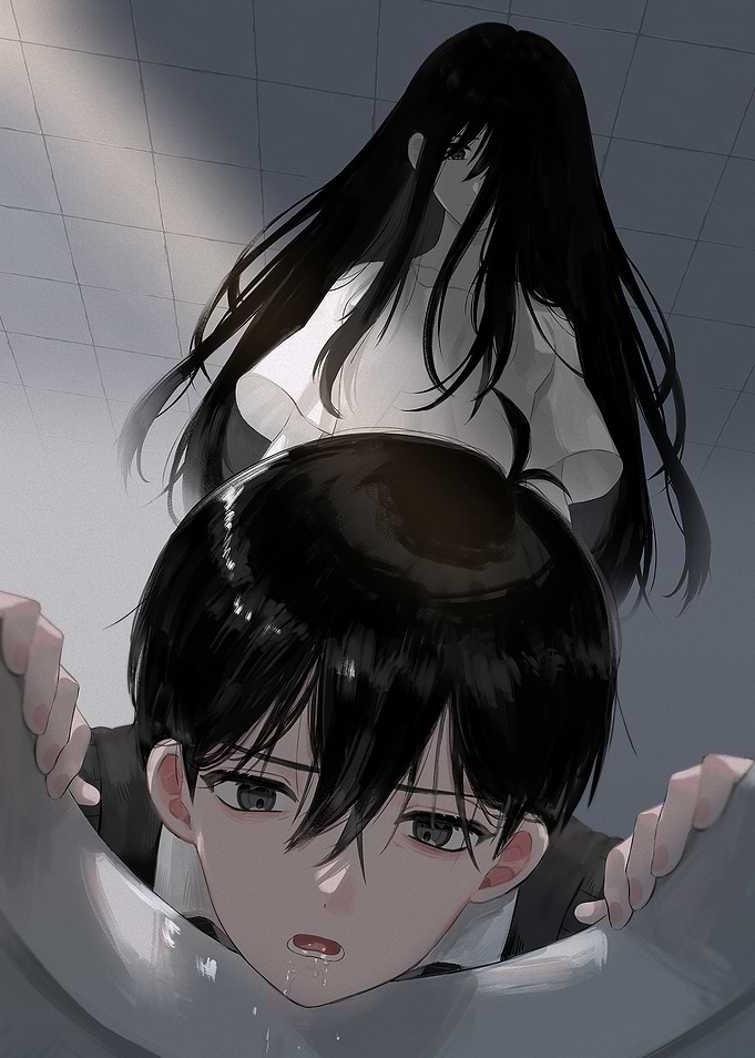 Omori and Mari Ghost Illustration