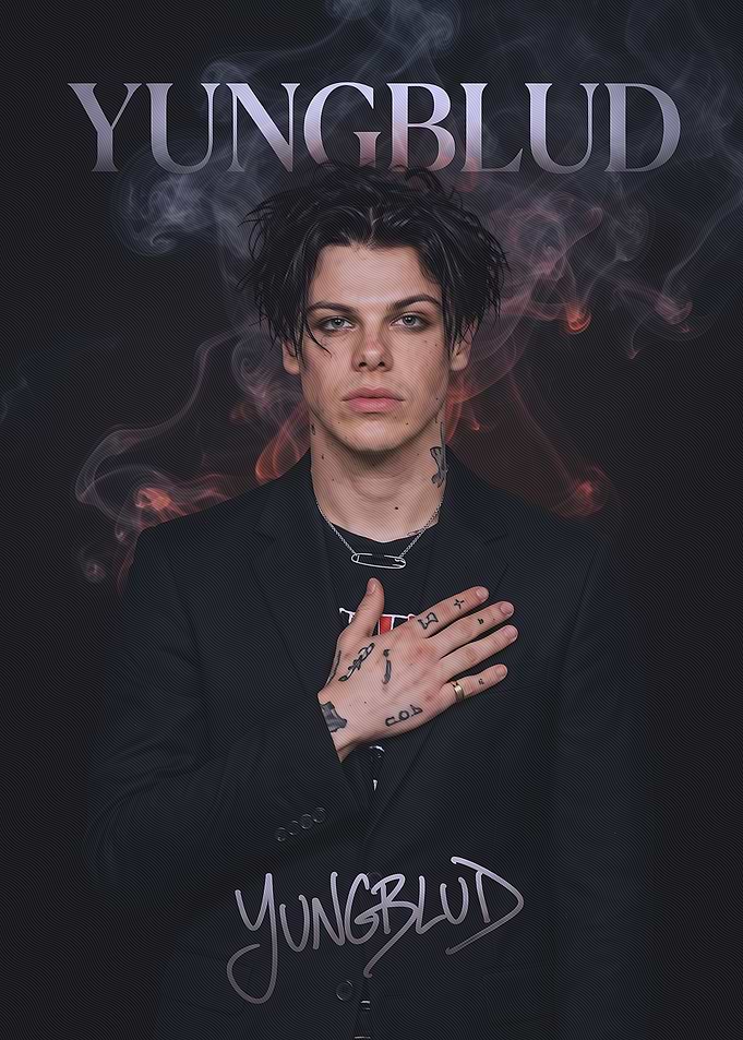 Yungblud Portrait with Smoke Background