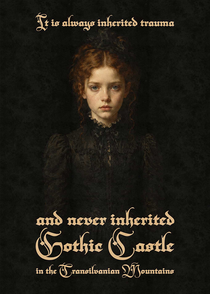 Gothic Portrait with Melancholic Text