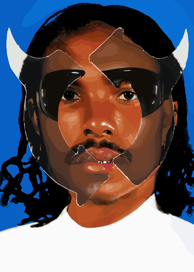 Stylized Portrait with Horned Mask